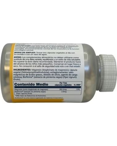 SOLARAY BISGLYCINATE DE MAGNÉSIUM 120 GÉLULES