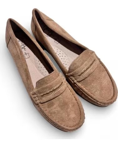TIMBOS DAMEN KEIL-MOKASSINS IN KHAKI MARRóN