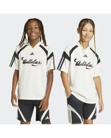ADIDAS CAMISETA DE MANGA CORTA CAMISETA HOUSE OF TIRO MANGA CORTA BLANCO PURO NEGRO EN BLANCO PARA UNISEX JUNIOR