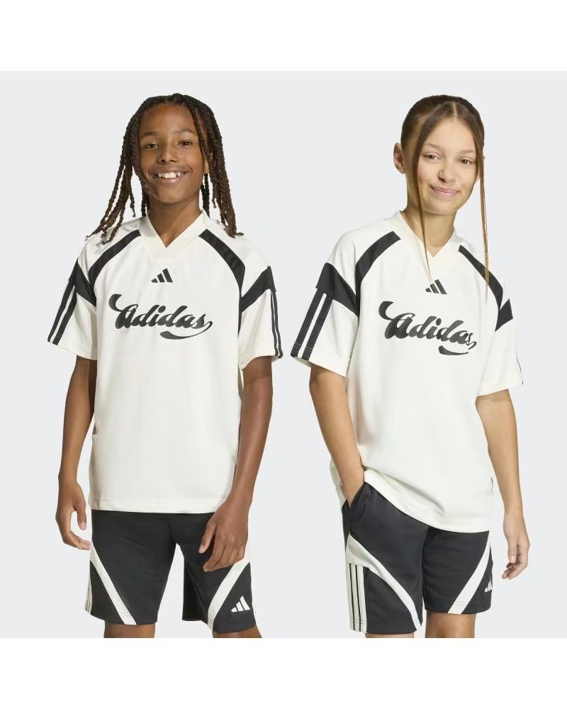 ADIDAS CAMISETA DE MANGA CORTA CAMISETA HOUSE OF TIRO MANGA CORTA BLANCO PURO NEGRO EN BLANCO PARA UNISEX JUNIOR