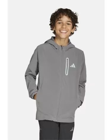 ADIDAS SUDADERA CON CAPUCHA KG5183 EN PARA NINOS GRIS
