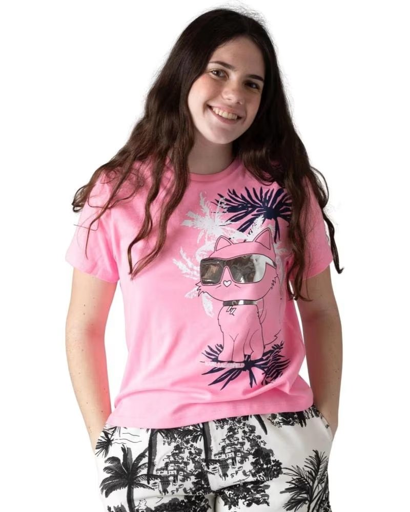 KARL LAGERFELD CAMISETA MANGA CORTA ROSA