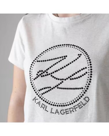 KARL LAGERFELD SHORT SLEEVE T-SHIRT GREY WHITE GRIS BLANCO