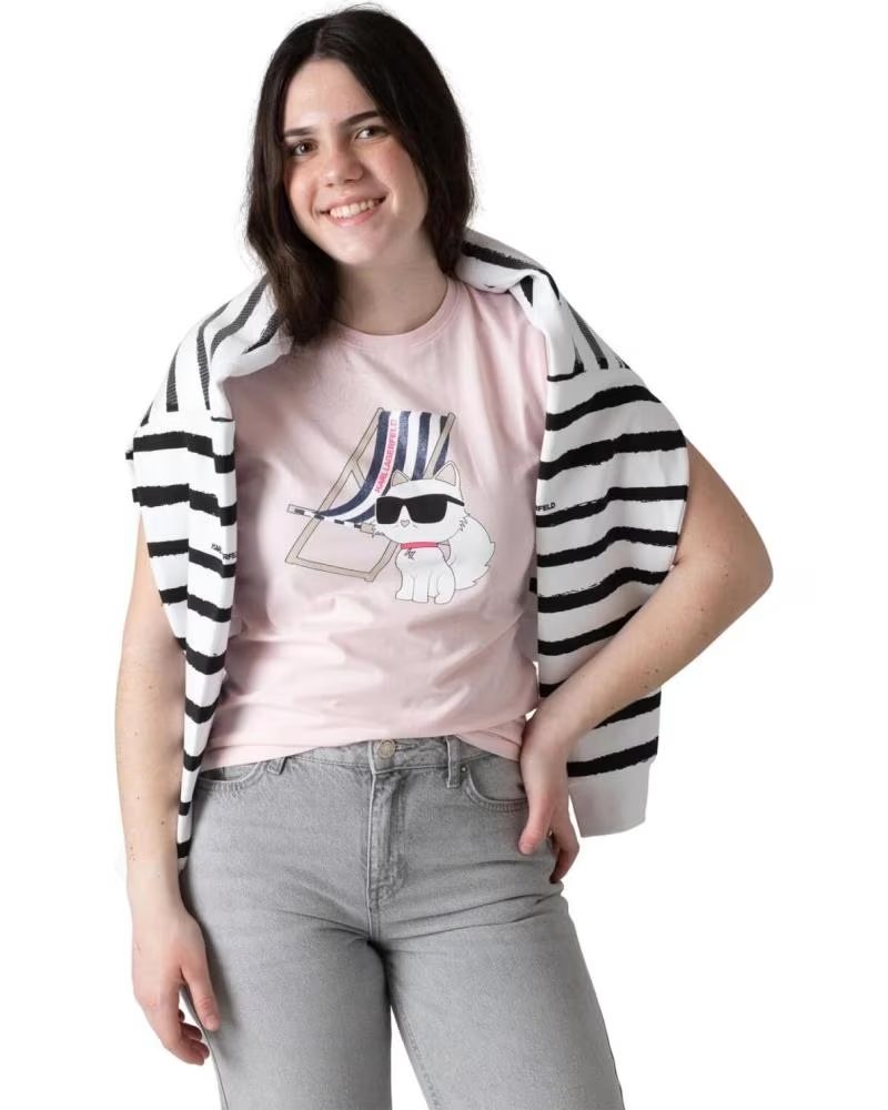 KARL LAGERFELD CAMISETA MANGA CORTA ROSA
