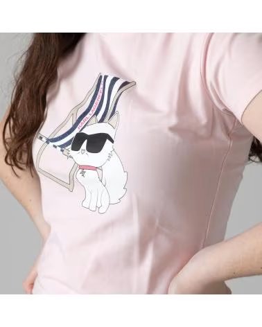 KARL LAGERFELD CAMISETA MANGA CORTA ROSA
