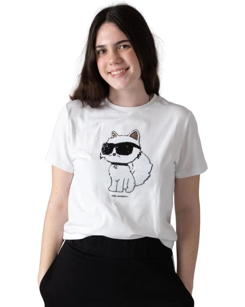KARL LAGERFELD SHORT SLEEVE T-SHIRT WHITE BLANCO