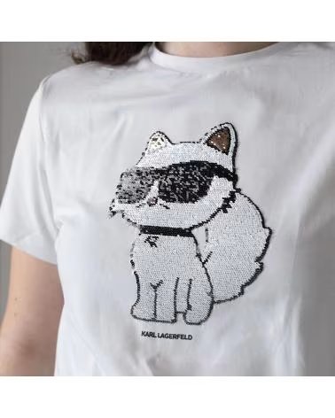 KARL LAGERFELD SHORT SLEEVE T-SHIRT WHITE BLANCO