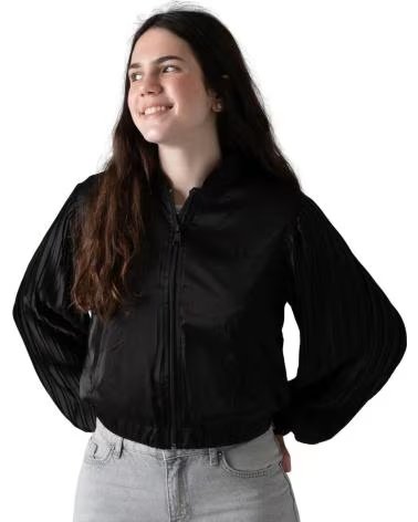 KARL LAGERFELD GIACCA PLISSETTATA Z31131-09B NEGRO