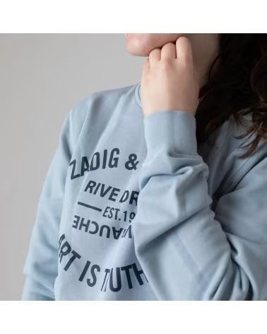 ZADIG AND VOLTAIRE SWEATSHIRT & AZUL COM ESTAMPADO ART IS TRUTH