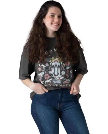 ZADIG AND VOLTAIRE & KURZARM-T-SHIRT IN SCHWARZ MIT GRAFIK NEGRO