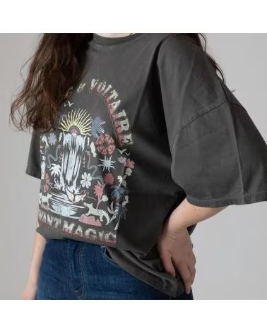 ZADIG AND VOLTAIRE & KURZARM-T-SHIRT IN SCHWARZ MIT GRAFIK NEGRO
