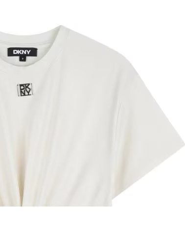 DKNY CAMISETA DE MANGA CORTA D62629-560 EN BEIGE PARA NINAS AMARILLO ORO