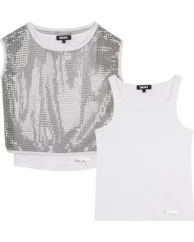 DKNY T-SHIRT MANCHES COURTES GRIS CLAIR CLARO