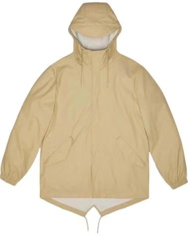 RAINS GIACCA A VENTO IMPERMEABILE FISHTAIL JACKET W3, COLORE SABBIA DAWN