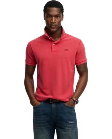 SUPERDRY POLO DE MANGA CORTA M1110452A-FA9 EN ROJO PARA HOMBRE ROSA