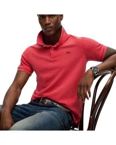 SUPERDRY POLO DE MANGA CORTA M1110452A-FA9 EN ROJO PARA HOMBRE ROSA