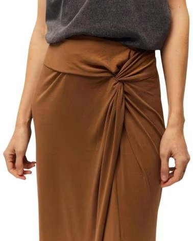 SYSTEM ACTION FALDA MIDI CON DETALLE DE NUDO CAMEL