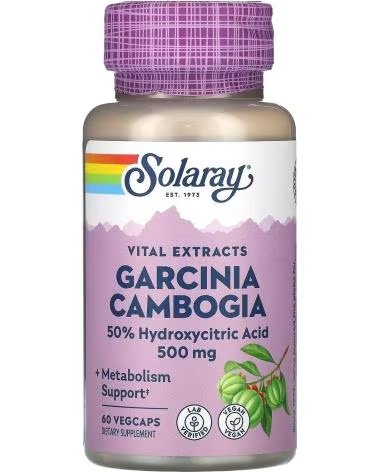 SOLARAY GARCINIA CAMBOGIA 500MG, 60 CÁPSULAS VEGETAIS, EXTRATO PADRONIZADO