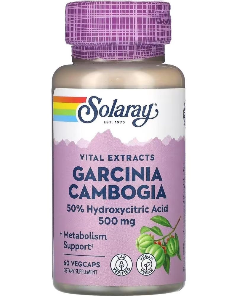 SOLARAY GARCINIA CAMBOGIA 500MG, 60 CÁPSULAS VEGETAIS, EXTRATO PADRONIZADO