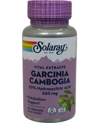 SOLARAY GARCINIA CAMBOGIA 500MG, 60 CÁPSULAS VEGETAIS, EXTRATO PADRONIZADO