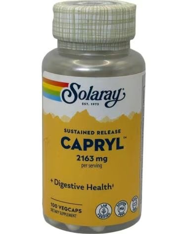 SOLARAY CAPRYLIC ACID ÁCIDO CAPRÍLICO 2163MG 100 CÁPSULAS VEGETAIS