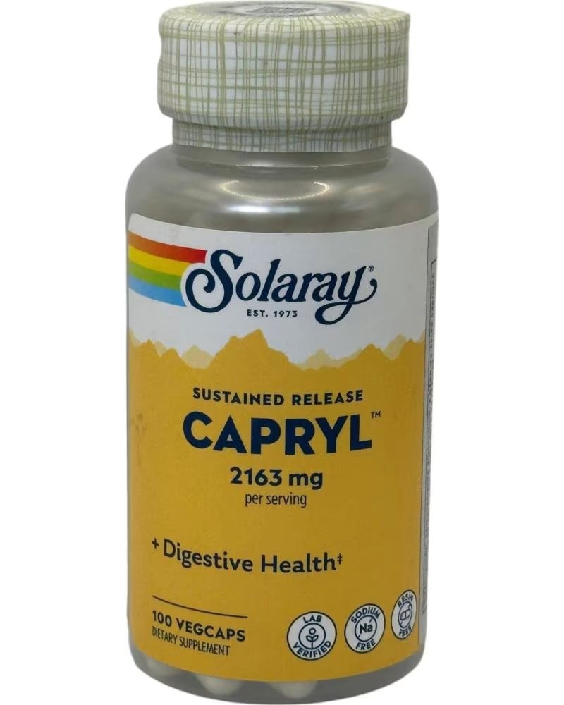 SOLARAY CAPRYLIC ACID ÁCIDO CAPRÍLICO 2163MG 100 CÁPSULAS VEGETAIS