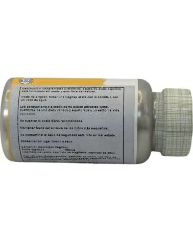 SOLARAY CAPRYLIC ACID ÁCIDO CAPRÍLICO 2163MG 100 CÁPSULAS VEGETAIS