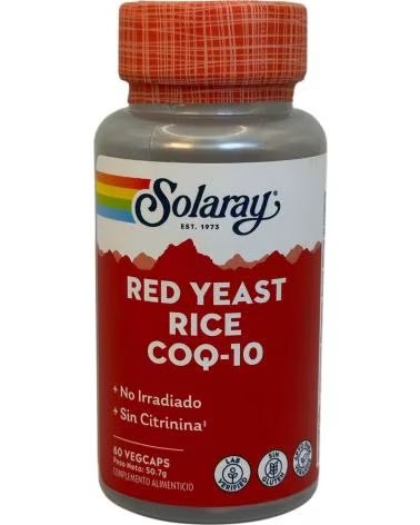SOLARAY LEVEDURA DE ARROZ VERMELHO PLUS Q10, 60 CÁPSULAS VEGETAIS
