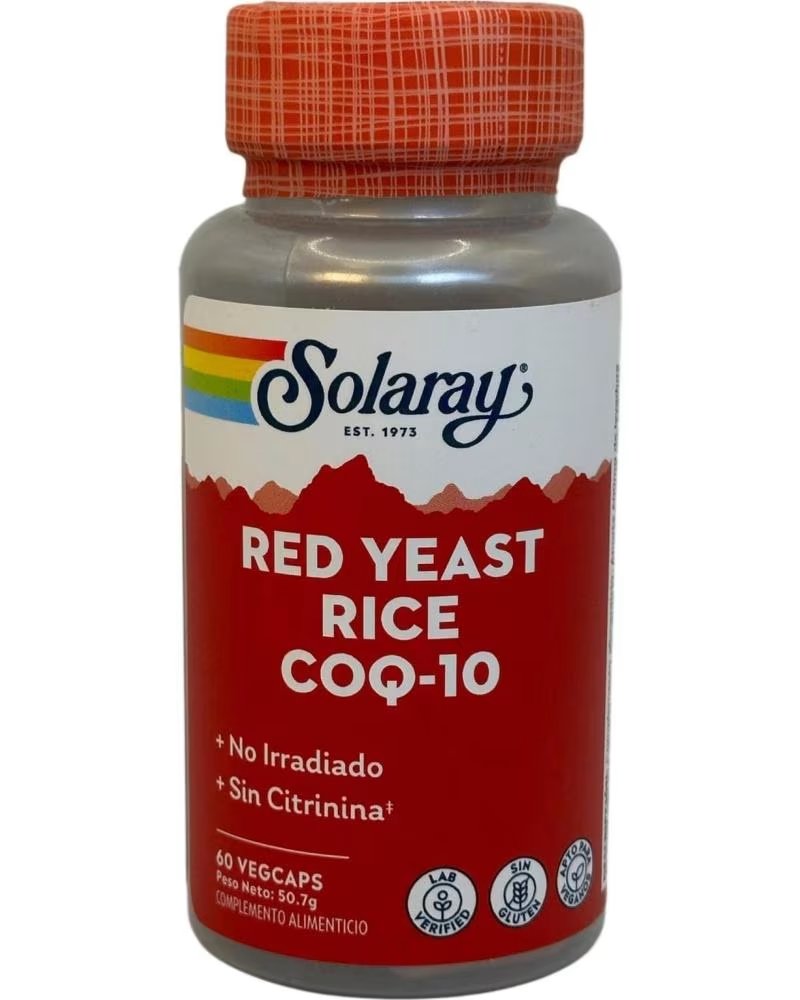SOLARAY LEVEDURA DE ARROZ VERMELHO PLUS Q10, 60 CÁPSULAS VEGETAIS