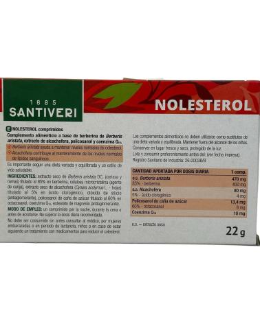 SANTIVERI NOLESTEROL CON BERBERINA 400MG - 30 COMPRIMIDOS