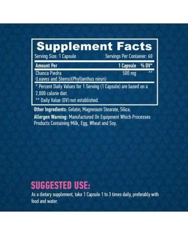 HAYA LABS CHANCA PIEDRA 500 MG 90 CÁPSULAS SUPLEMENTO NATURAL