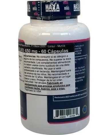 HAYA LABS EXTRACTO DE HOJA DE OLIVO 450 MG, 60 CÁPSULAS