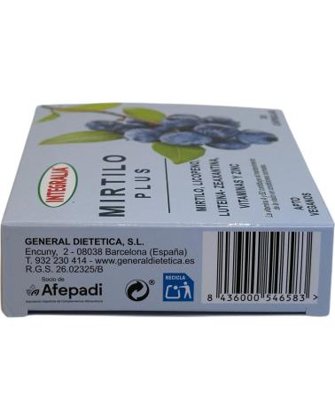 INTEGRALIA MIRTILO PLUS CON LICOPENO, LUTEÍNA, ZEAXANTINA Y VITAMINAS