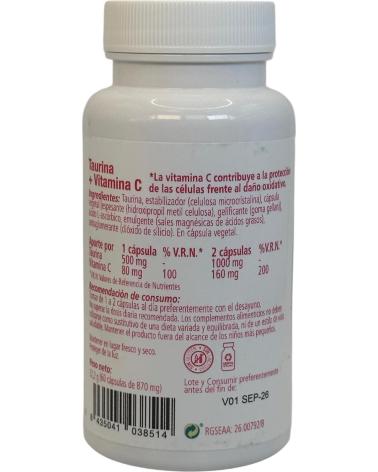 ARTESANIA AGRCOLA ARTESANÍA AGRÍCOLA TAURINA CON VITAMINA C - 60 CÁPSULAS