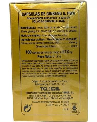 TONGIL GINSENG IL HWA 500MG - 100 KAPSELN
