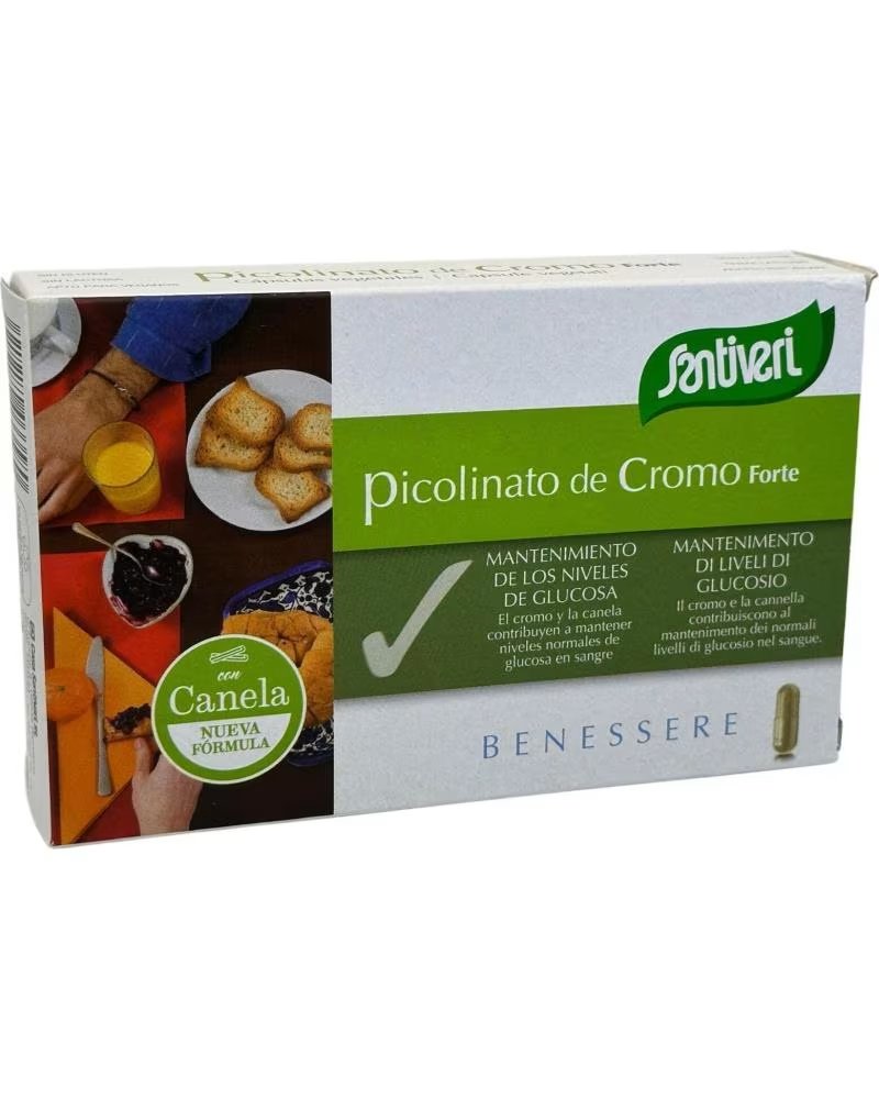 SANTIVERI PICOLINATO DE CROMO FORTE COM CANELA, 40 CÁPSULAS