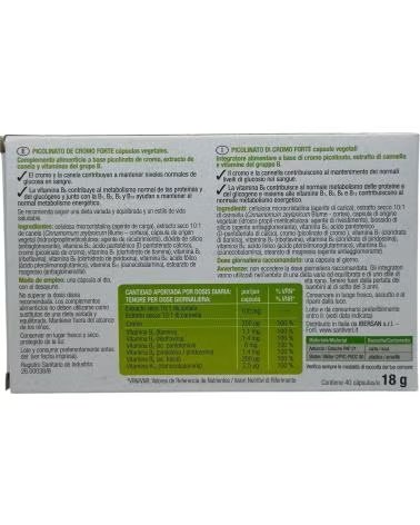 SANTIVERI PICOLINATO DE CROMO FORTE COM CANELA, 40 CÁPSULAS