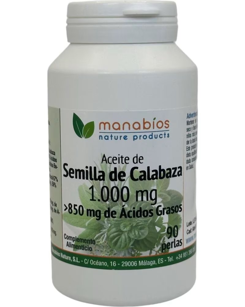 MANABIOS ÓLEO DE SEMENTES DE ABÓBORA 1000MG - 90 PÉROLAS