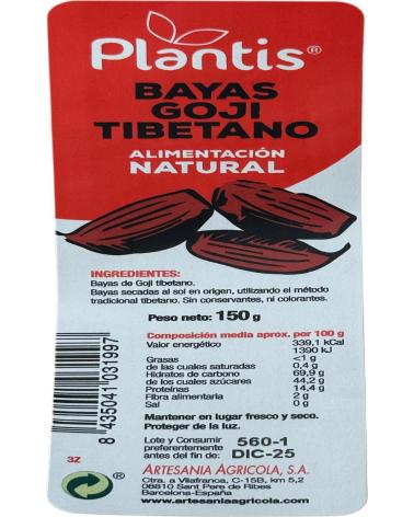 ARTESANIA AGRCOLA BAYAS DE GOJI TIBETANO AGRICOLA 150G