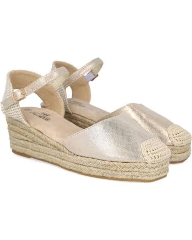 PINKDESERT ALPARGATAS 1103 METALIZADAS COM CUNHA MÉDIA E FECHO DE FIVELA ORO