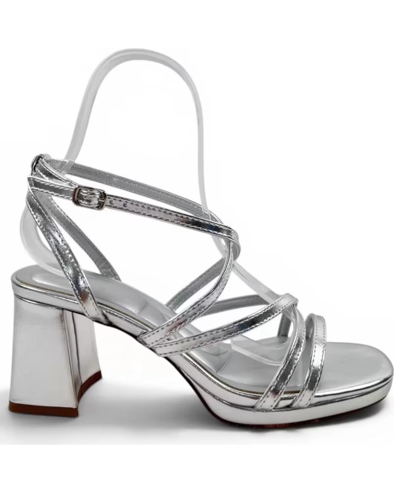TIMBOS SANDALE À TALONS 132758 COULEUR ARGENT PLATEADO