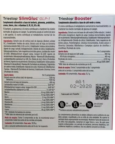 ELADIET PACK TRIESTOP SLIMGLUC GLP-1 BOOSTER 60+40 COMPRIMÉS