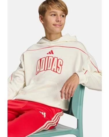 ADIDAS FELPA CON CAPPUCCIO BLANCO