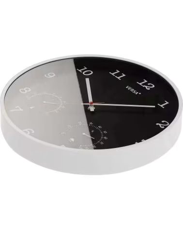 VERSA HORLOGE MURALE AVEC THERMOMÈTRE ET HYGROMÈTRE NEGRO