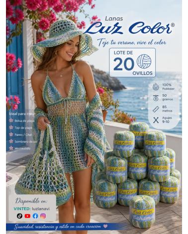 OVILLO DE POLIÉSTER LUZ COLOR BAHAMAS MATIZADO