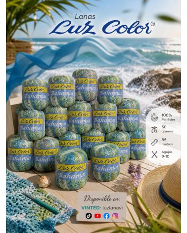 OVILLO DE POLIÉSTER LUZ COLOR BAHAMAS MATIZADO