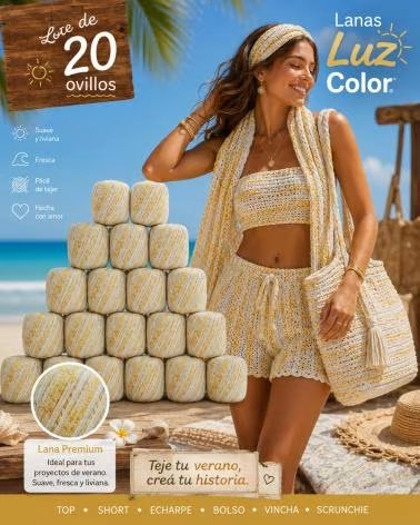 LUZ COLOR LOTE 20 OVILLOS CARIBE 307 ALGODÓN POLIAMIDA MATIZADO