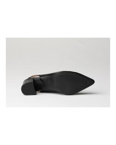 Woman Sandals EVA MAÑAS SALON DESCUBIERTO PIEL 1496 NEGRO