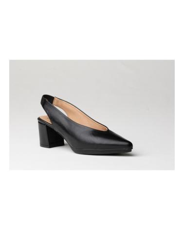 Woman Sandals EVA MAÑAS SALON DESCUBIERTO PIEL 1496 NEGRO