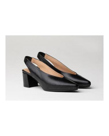 Woman Sandals EVA MAÑAS SALON DESCUBIERTO PIEL 1496 NEGRO